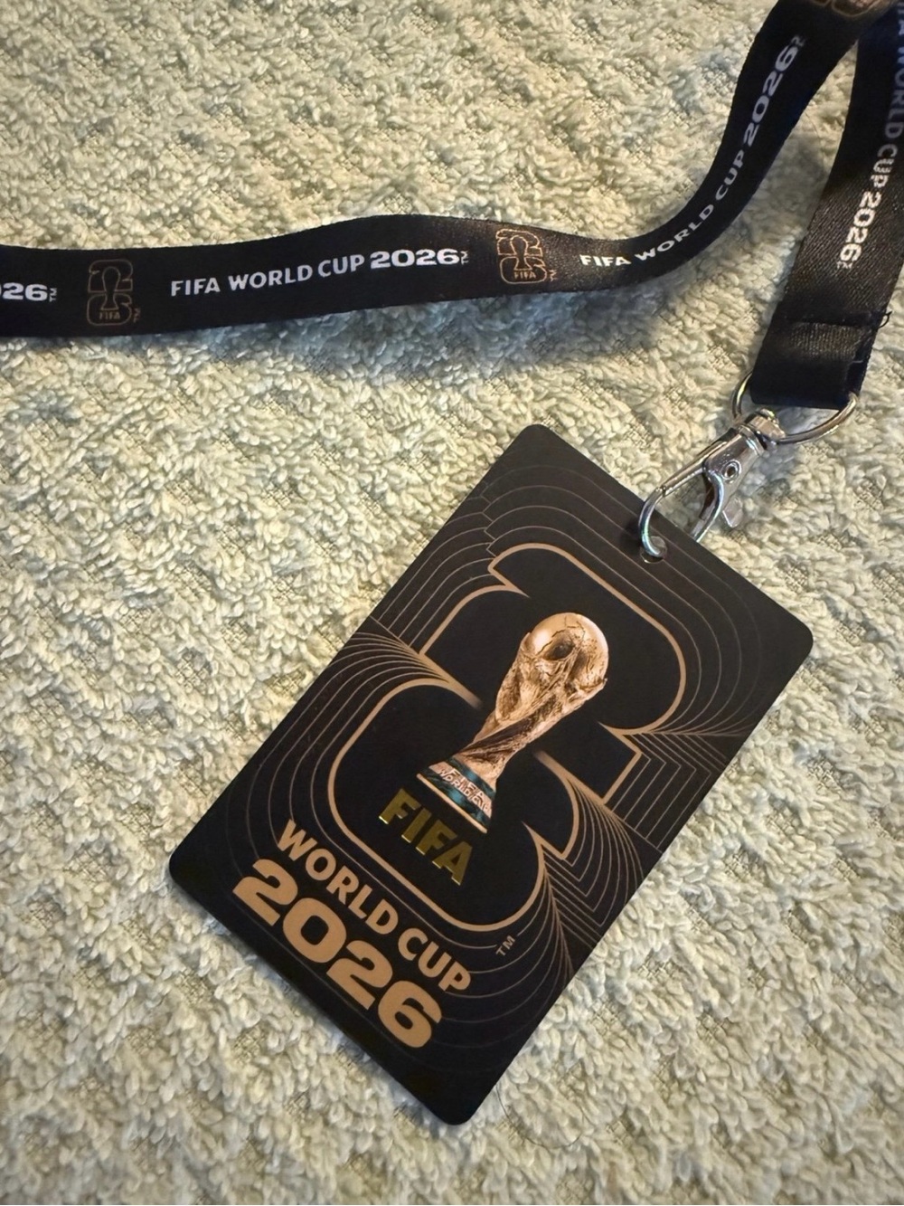 Fifa World Cup 2026 Black & Gold Lanyard Badge Holder